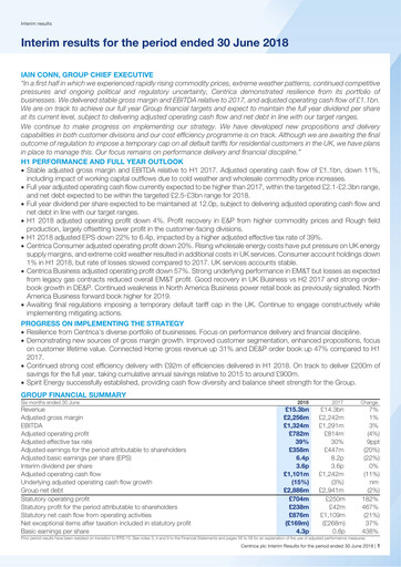 Thumbnail Centrica Half-year Report 2018-h1