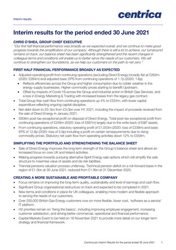 Thumbnail Centrica Half-year Report 2021-h1