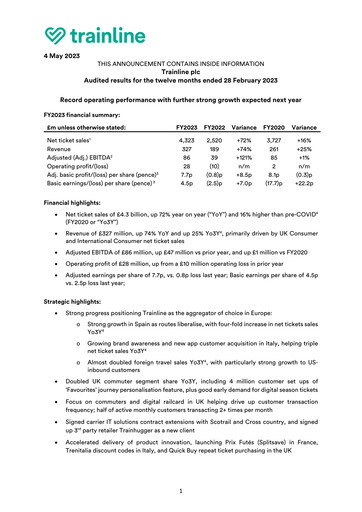 Thumbnail Trainline Financial Report 2023