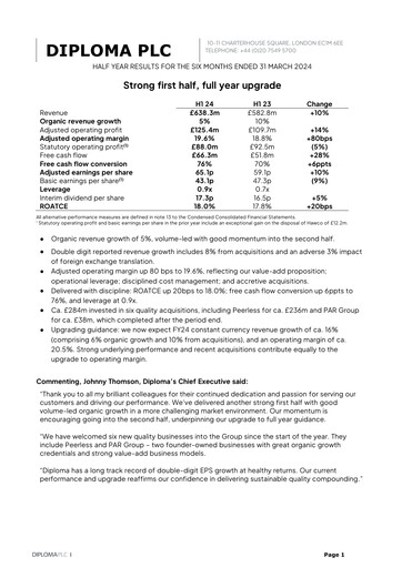 Thumbnail Diploma plc Half-year Report 2024-h1