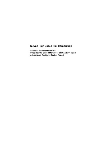 Miniature Taiwan High Speed Rail Rapport trimestriel 2017-q1