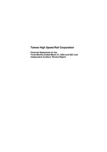 Miniature Taiwan High Speed Rail Rapport trimestriel 2022-q1