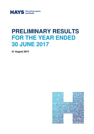Thumbnail Hays plc Financial Report 2017