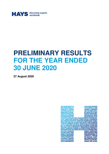 Thumbnail Hays plc Financial Report 2020