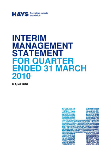 Thumbnail Hays plc Quarterly Report 2010-q3