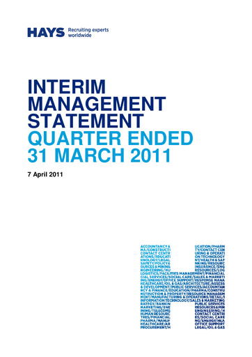 Thumbnail Hays plc Quarterly Report 2011-q3