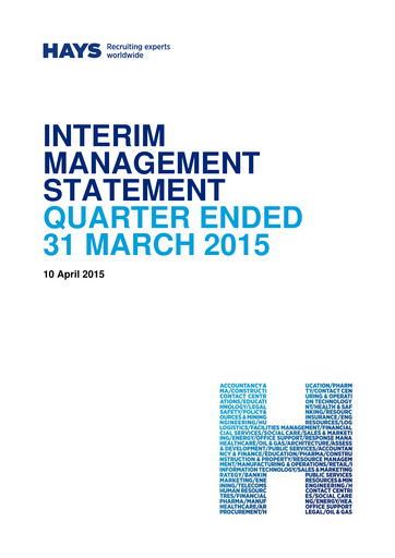 Thumbnail Hays plc Quarterly Report 2015-q3