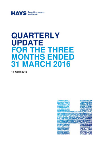 Thumbnail Hays plc Quarterly Report 2016-q3