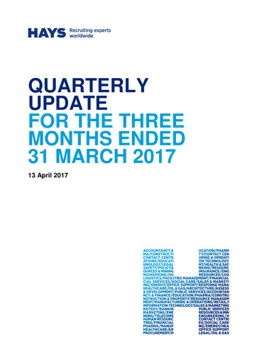 Thumbnail Hays plc Quarterly Report 2017-q3