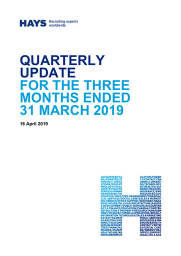 Thumbnail Hays plc Quarterly Report 2019-q3