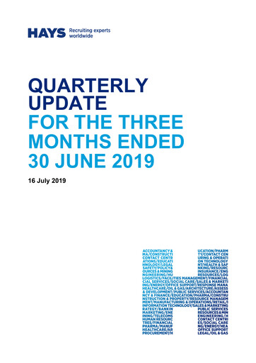 Thumbnail Hays plc Quarterly Report 2019-q4