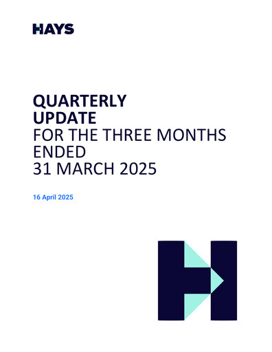 Thumbnail Hays plc Quarterly Report 2025-q3