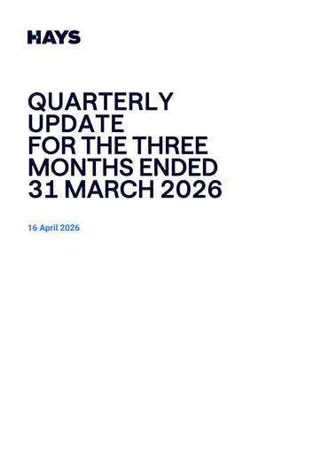 Thumbnail Hays plc Quarterly Report 2026-q3