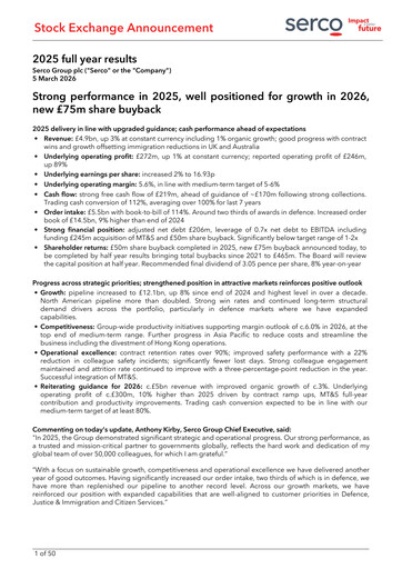 Thumbnail Serco Group Financial Report 2025