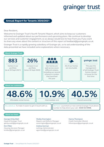 Thumbnail Grainger plc Annual Report 2020-2021