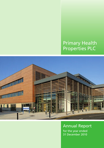 Thumbnail Primary Health Properties Annual Report 2010