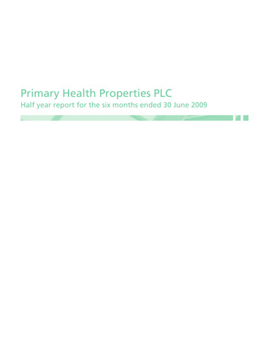 Thumbnail Primary Health Properties Half-year Report 2009-h1