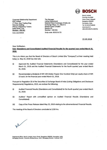 Thumbnail BOSCH India Financial Statement 2017-2018