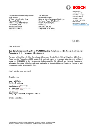 Vorschaubild BOSCH India Quartalsbericht 2024-q3