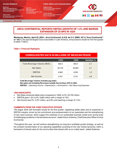 Thumbnail Arca Continental Quarterly Report 2024-q1