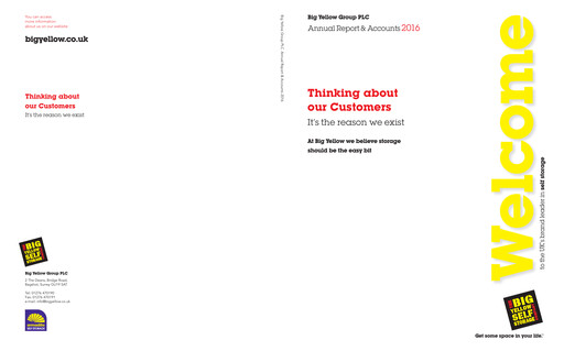 Thumbnail Big Yellow Group Annual Report 2016