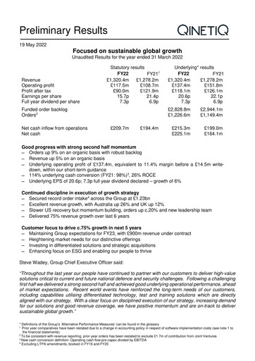 Thumbnail QinetiQ Financial Report 2022