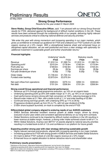 Thumbnail QinetiQ Financial Report 2024