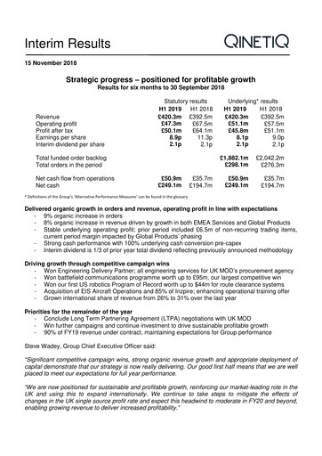 Thumbnail QinetiQ Half-year Report 2018-h1