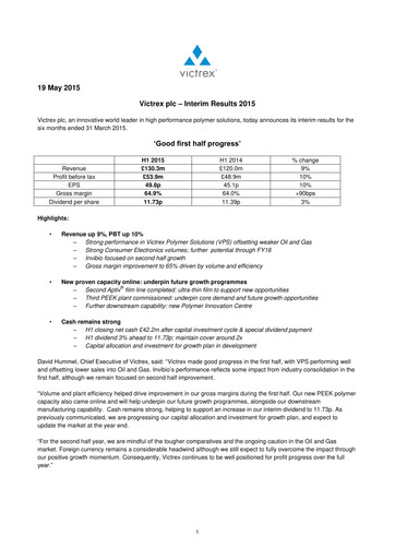 Thumbnail Victrex Half-year Report 2015-h1