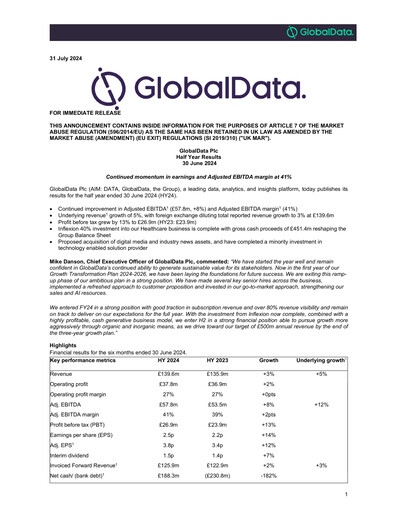 Thumbnail GlobalData Half-year Report 2024-h1