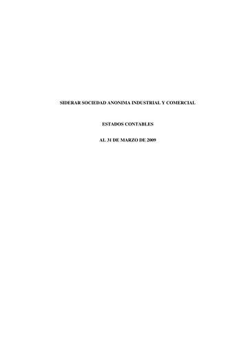 Thumbnail Ternium Argentina Financial Statement 2009-q1