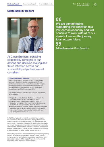Thumbnail Close Brothers Group Sustainability Report 2022