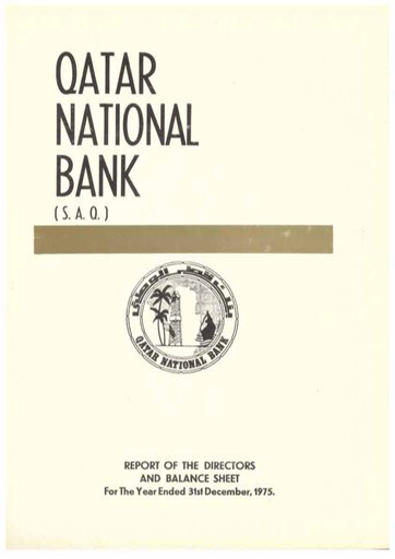 Thumbnail QNB (Qatar National Bank) Annual Report 1975