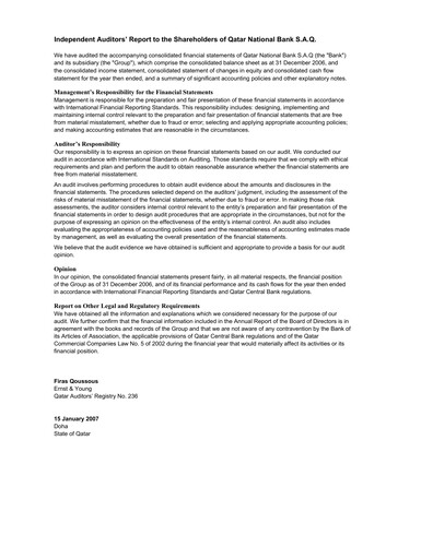 Thumbnail QNB (Qatar National Bank) Financial Statement 2006