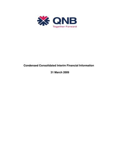 Miniature QNB (Qatar National Bank) Rapport trimestriel 2009-q1