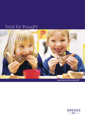 Thumbnail Greggs Annual Report 2001