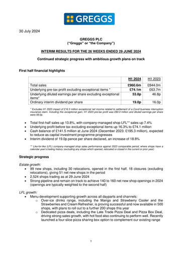Thumbnail Greggs Half-year Report 2024-h1