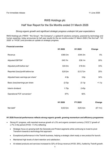 Vorschaubild RWS Holdings Halbjahresbericht 2026-h1