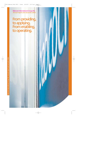 Thumbnail Babcock International Group Annual Report 2003