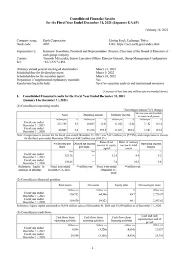 Thumbnail Earth Corporation Financial Statement 2021