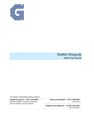 Thumbnail Grafton Group Financial Report 2005
