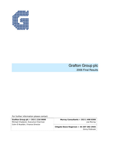 Thumbnail Grafton Group Financial Report 2006