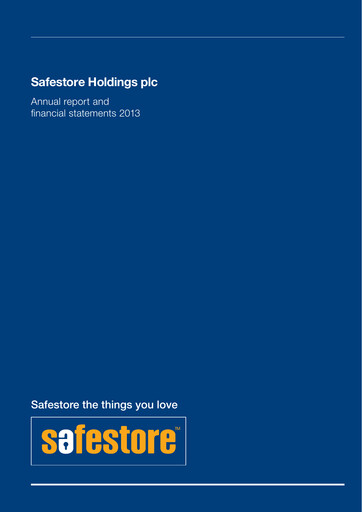 Thumbnail Safestore Annual Report 2013