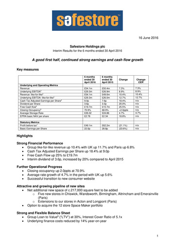 Vorschaubild Safestore Halbjahresbericht 2016-h1