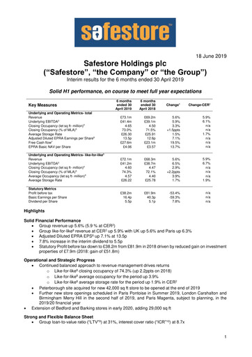 Vorschaubild Safestore Halbjahresbericht 2019-h1