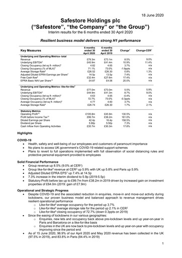 Vorschaubild Safestore Halbjahresbericht 2020-h1