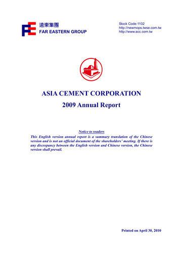 Thumbnail Asia Cement Annual Report 2009