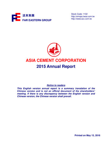 Thumbnail Asia Cement Annual Report 2015