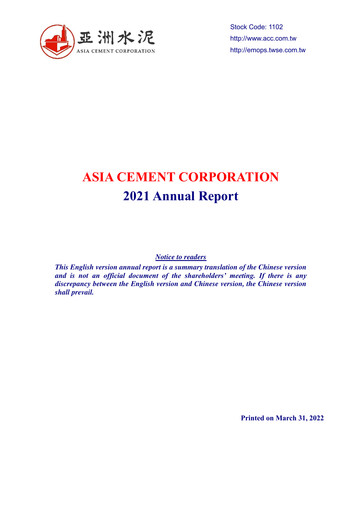 Thumbnail Asia Cement Annual Report 2021