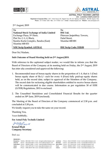 Thumbnail Astral Poly Technik
 Quarterly Report 2019-q1